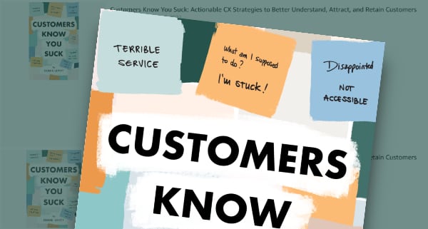 close up of "Customer Know You Suck" book cover